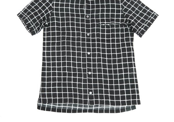 Paul Smith Cotton Graph Check Print S/S Shirt Black Size S