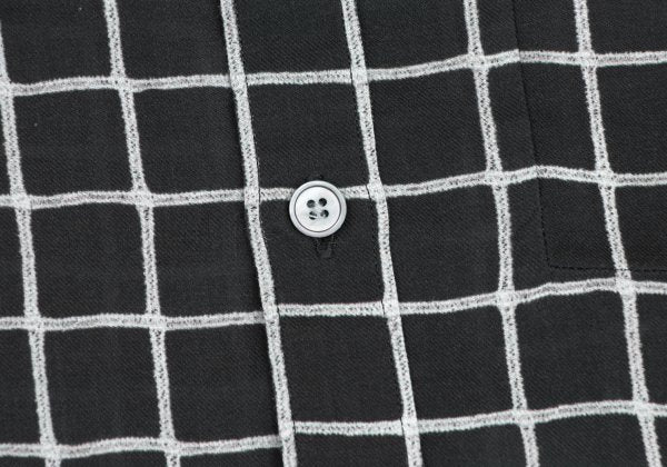 Paul Smith Cotton Graph Check Print S/S Shirt Black Size S