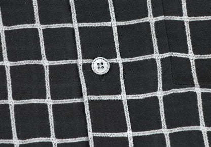 Paul Smith Cotton Graph Check Print S/S Shirt Black Size S