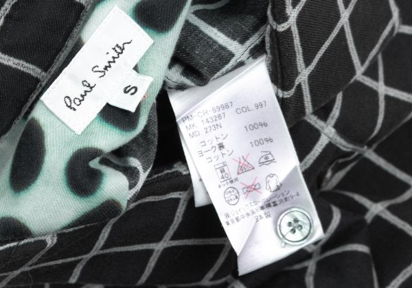Paul Smith Cotton Graph Check Print S/S Shirt Black Size S