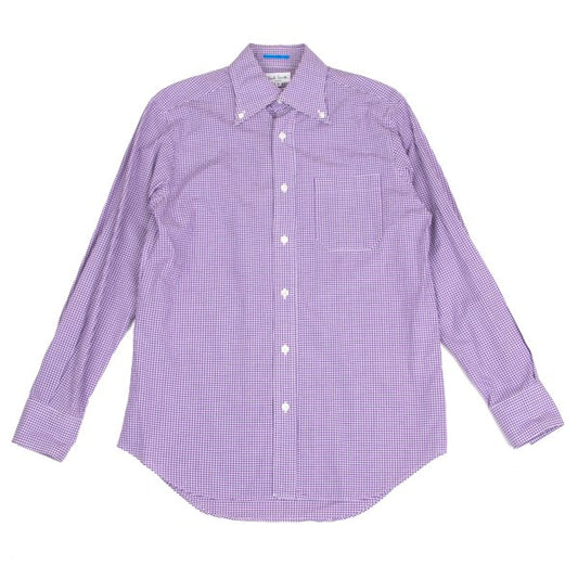 Paul Smith Purple Gingham Check Button-Down Shirt Size S