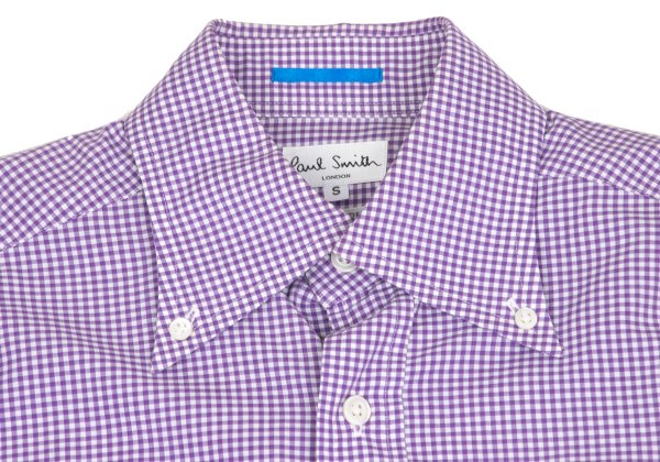 Paul Smith Purple Gingham Check Button-Down Shirt Size S