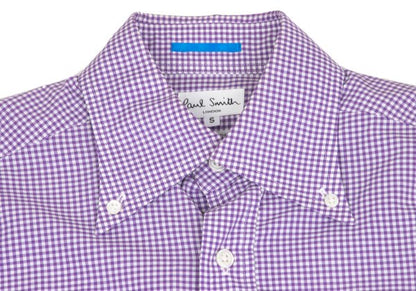 Paul Smith Purple Gingham Check Button-Down Shirt Size S