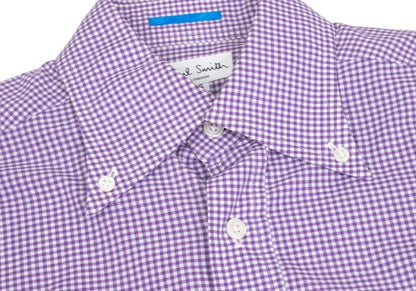 Paul Smith Purple Gingham Check Button-Down Shirt Size S