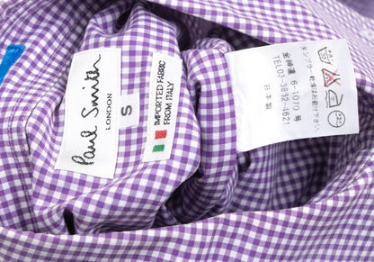 Paul Smith Purple Gingham Check Button-Down Shirt Size S