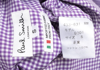 Paul Smith Purple Gingham Check Button-Down Shirt Size S