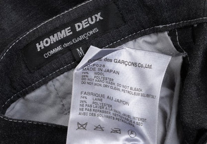 COMME des GARCONS HOMME DEUX Black Wool Stitch Pants Size M