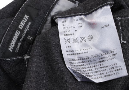 COMME des GARCONS HOMME DEUX Black Wool Stitch Pants Size M