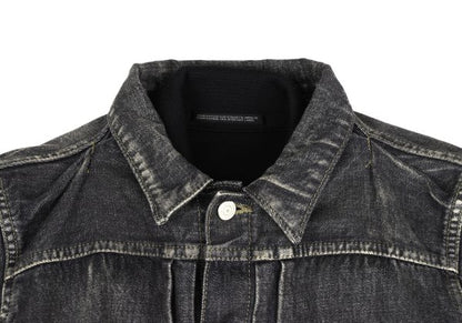 Yohji Yamamoto FEMME Knit Panel Denim Jacket Gray Size 2