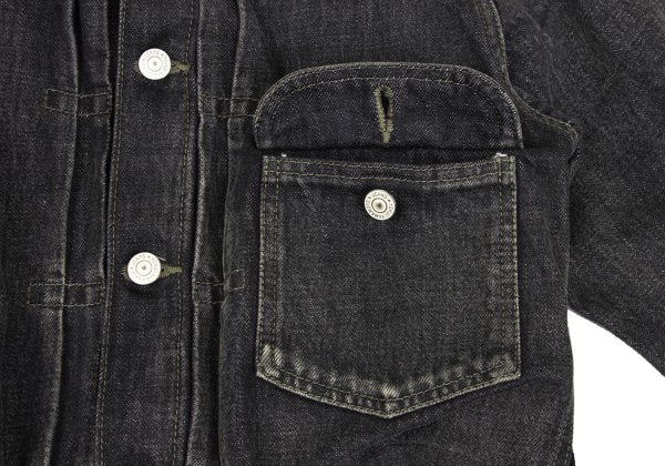 Yohji Yamamoto FEMME Knit Panel Denim Jacket Gray Size 2