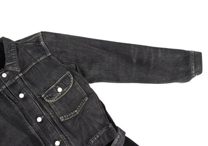 Yohji Yamamoto FEMME Knit Panel Denim Jacket Gray Size 2