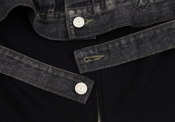 Yohji Yamamoto FEMME Knit Panel Denim Jacket Gray Size 2