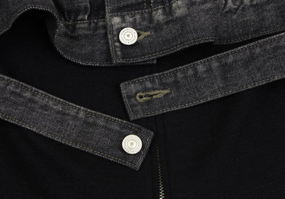 Yohji Yamamoto FEMME Knit Panel Denim Jacket Gray Size 2