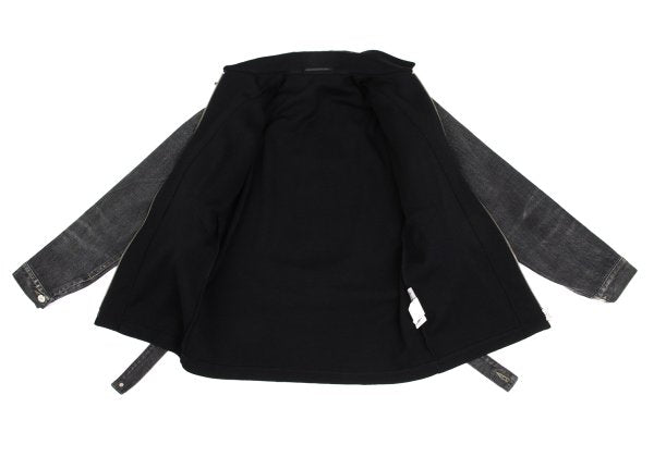 Yohji Yamamoto FEMME Knit Panel Denim Jacket Gray Size 2