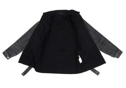 Yohji Yamamoto FEMME Knit Panel Denim Jacket Gray Size 2