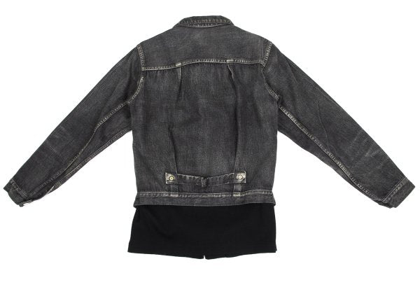 Yohji Yamamoto FEMME Knit Panel Denim Jacket Gray Size 2