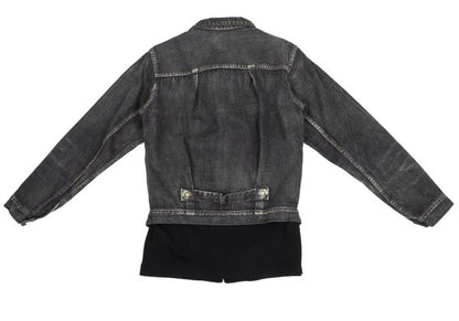 Yohji Yamamoto FEMME Knit Panel Denim Jacket Gray Size 2