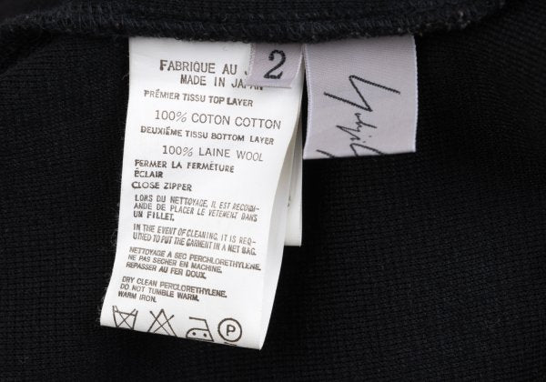 Yohji Yamamoto FEMME Knit Panel Denim Jacket Gray Size 2