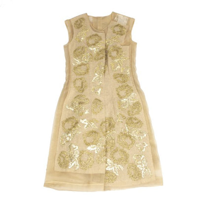 COMME des GARCONS 97AW Gold Embroidery Sheer Dress Size M