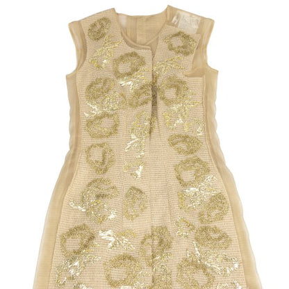COMME des GARCONS 97AW Gold Embroidery Sheer Dress Size M