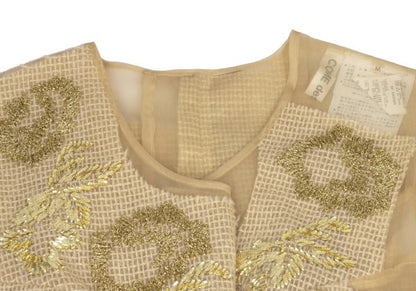 COMME des GARCONS 97AW Gold Embroidery Sheer Dress Size M