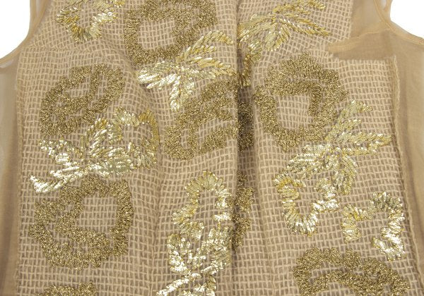 COMME des GARCONS 97AW Gold Embroidery Sheer Dress Size M