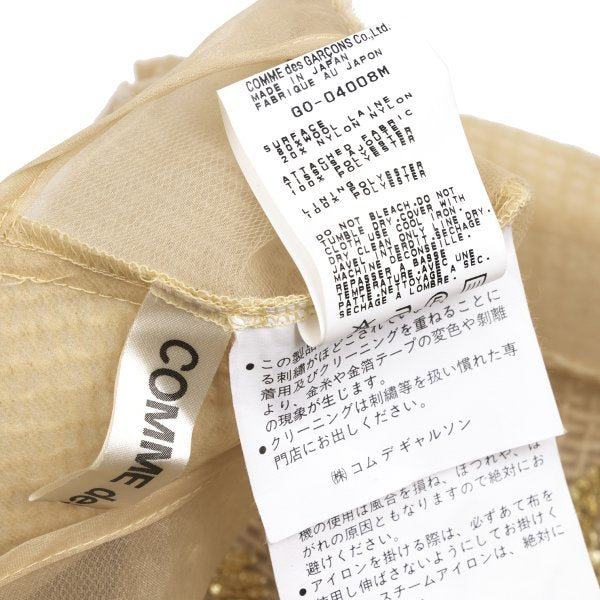 COMME des GARCONS 97AW Gold Embroidery Sheer Dress Size M