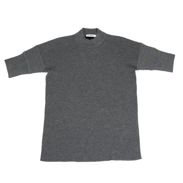 JIL SANDER Wool Mock Neck 3/4 Sleeve Sweater Gray Size 38