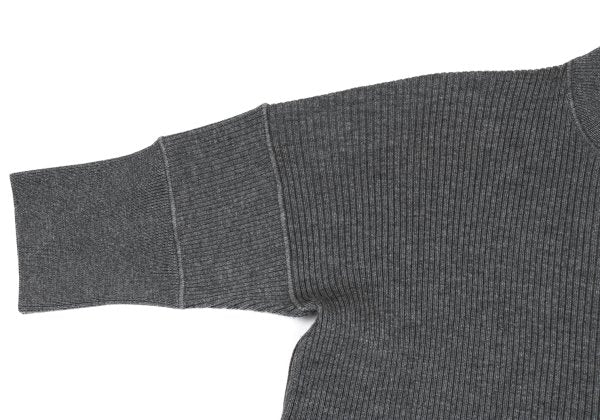 JIL SANDER Wool Mock Neck 3/4 Sleeve Sweater Gray Size 38