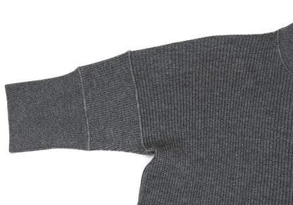 JIL SANDER Wool Mock Neck 3/4 Sleeve Sweater Gray Size 38