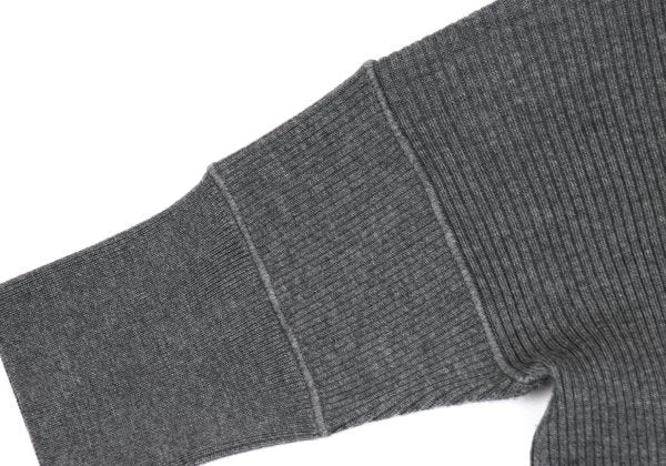 JIL SANDER Wool Mock Neck 3/4 Sleeve Sweater Gray Size 38