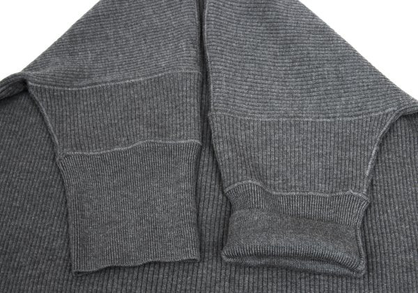 JIL SANDER Wool Mock Neck 3/4 Sleeve Sweater Gray Size 38