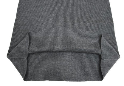 JIL SANDER Wool Mock Neck 3/4 Sleeve Sweater Gray Size 38