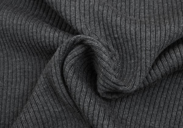 JIL SANDER Wool Mock Neck 3/4 Sleeve Sweater Gray Size 38