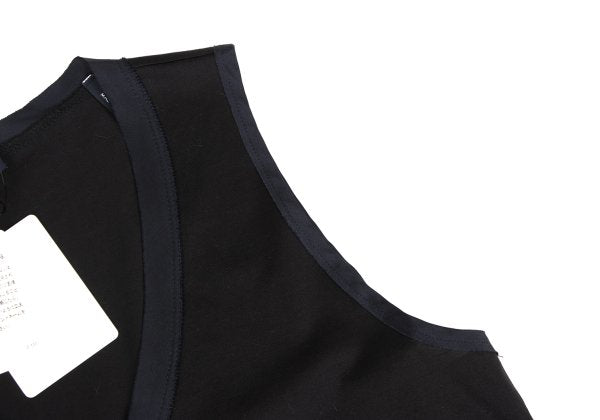 JIL SANDER NAVY Cotton V-Neck Tank Top Black Navy Size S