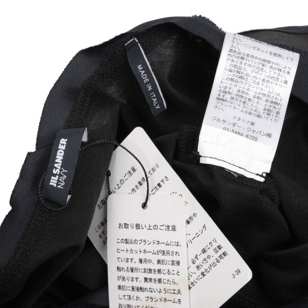 JIL SANDER NAVY Cotton V-Neck Tank Top Black Navy Size S