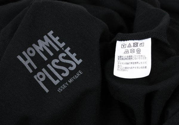 HOMME PLISSE ISSEY MIYAKE Black Cotton Sleeve T-Shirt Size 2