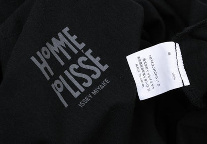 HOMME PLISSE ISSEY MIYAKE Black Cotton Sleeve T-Shirt Size 2