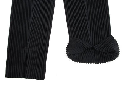 HOMME PLISSE ISSEY MIYAKE Pleated Hem Pants Black Size 1