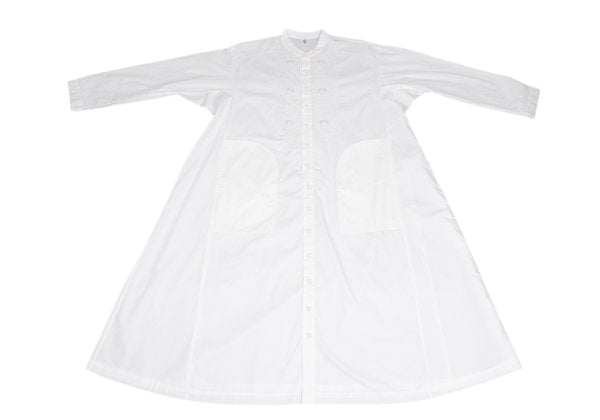 ISSEY MIYAKE HaaT Embroidery Band Collar Dress White Size 2