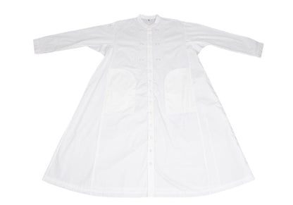 ISSEY MIYAKE HaaT Embroidery Band Collar Dress White Size 2