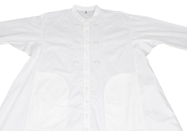 ISSEY MIYAKE HaaT Embroidery Band Collar Dress White Size 2