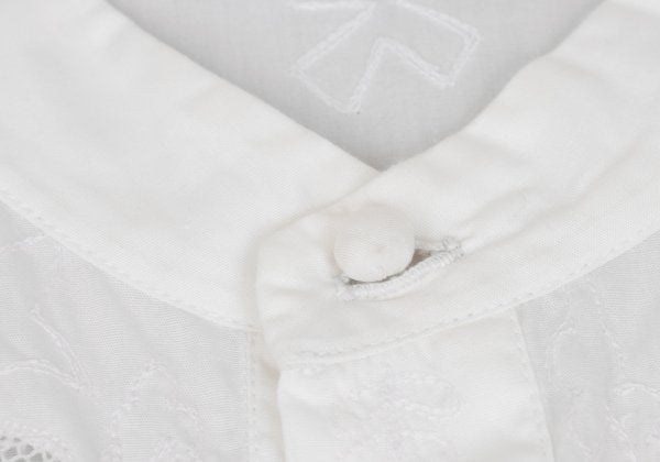 ISSEY MIYAKE HaaT Embroidery Band Collar Dress White Size 2