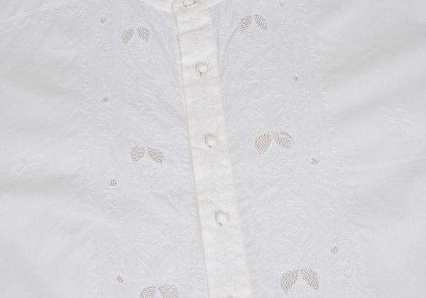 ISSEY MIYAKE HaaT Embroidery Band Collar Dress White Size 2