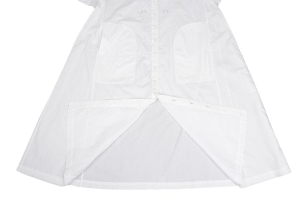 ISSEY MIYAKE HaaT Embroidery Band Collar Dress White Size 2
