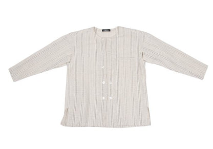 ISSEY MIYAKE PERMANENTE Stripe Weave Jacket Ivory Size M