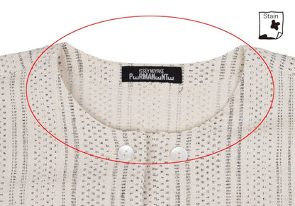 ISSEY MIYAKE PERMANENTE Stripe Weave Jacket Ivory Size M