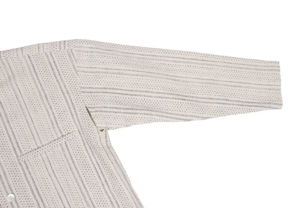 ISSEY MIYAKE PERMANENTE Stripe Weave Jacket Ivory Size M