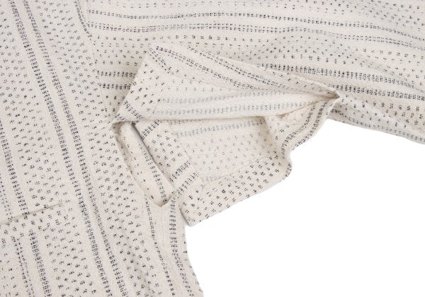 ISSEY MIYAKE PERMANENTE Stripe Weave Jacket Ivory Size M
