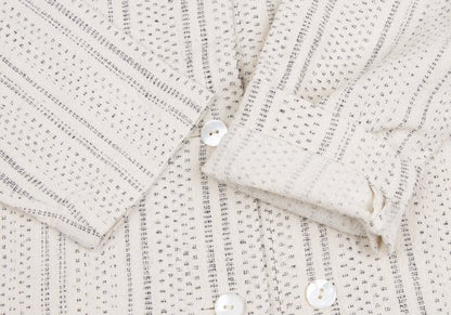 ISSEY MIYAKE PERMANENTE Stripe Weave Jacket Ivory Size M